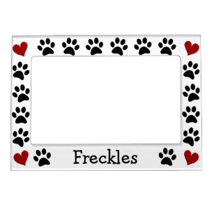 Personalised Paw Prints Heart Magnetic Photo Frame
