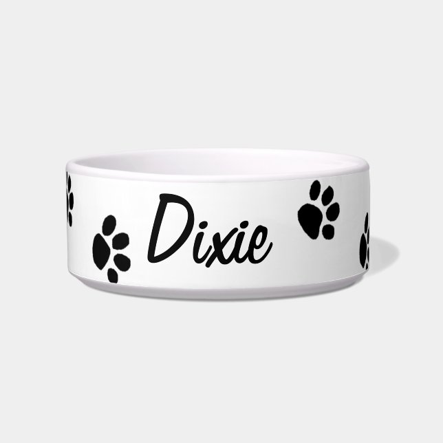 Personalised "Paw Prints" Pet Bowl (Front)