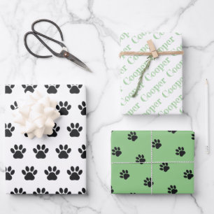 Personalised Paw Prints Wrapping Paper Sheets