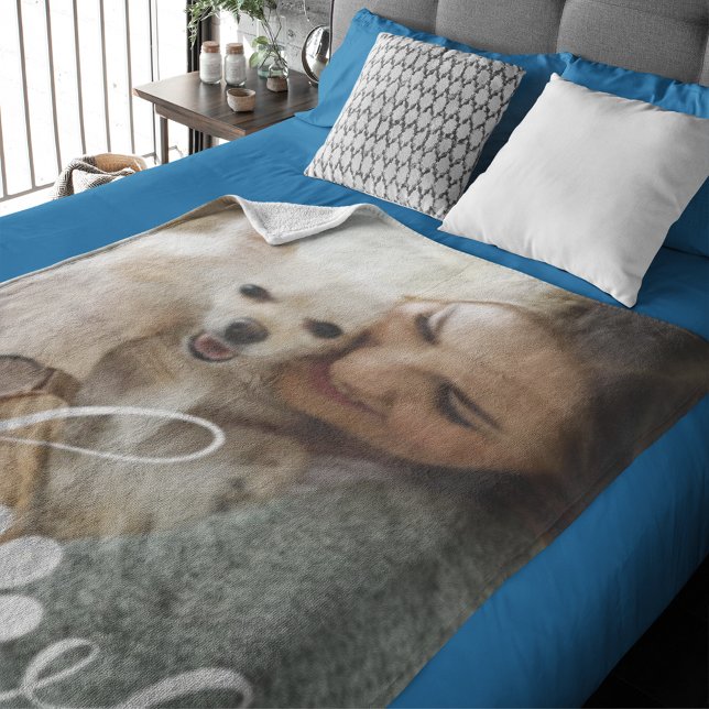 Personalised Paws: Cherished Dog Lover Photo Fleece Blanket (Creator Uploaded)