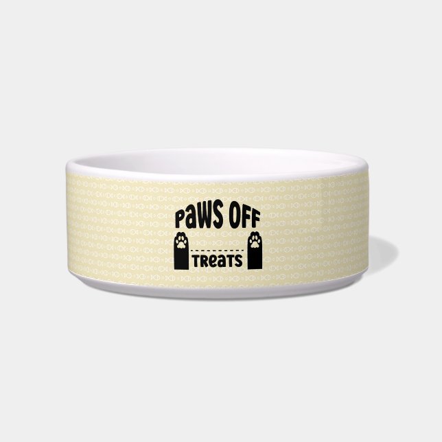Personalised Paws Off Treats Bowl (Front)