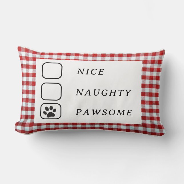 Personalised PAWSOME DOG PAW DOG Lumbar Cushion (Front)