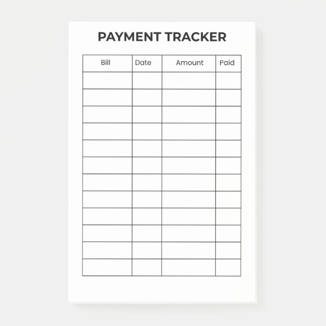 Personalised Payment Tracker  Post-it Notes (Front)