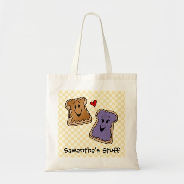 Personalised PB&J Kids Tote/Grocery Bag (Front)