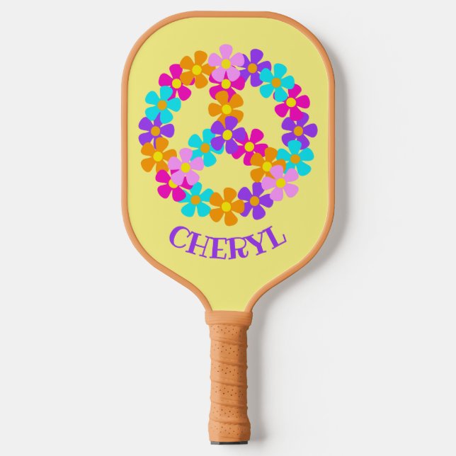 Personalised Peace Daisy Pickleball Paddle (Front)
