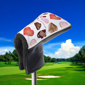 Personalised Peace Love Chocolate Candy Heart Golf Head Cover