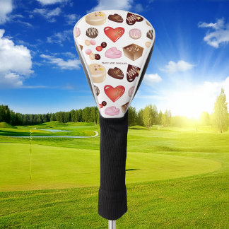 Personalised Peace Love Chocolate Candy Heart Golf Head Cover