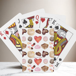 Personalised Peace Love Chocolate Candy Heart Playing Cards