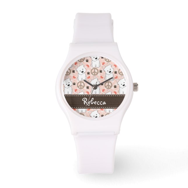 Personalised Peace Love Westies Watch (Front)
