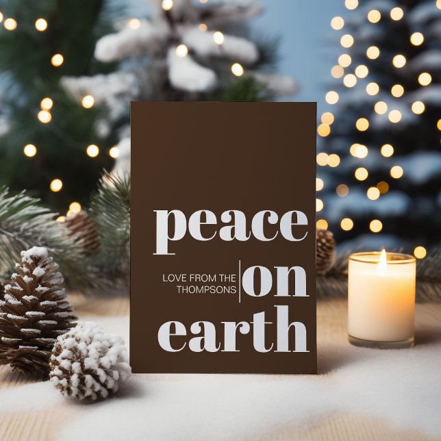 Personalised Peace On Earth Christmas Minimalist Holiday Card (Creator Uploaded)