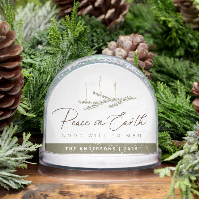 Personalised Peace on Earth Religious Christmas Snowglobe (Winter)