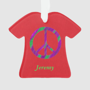 Personalised Peace Sign Christmas Ornaments