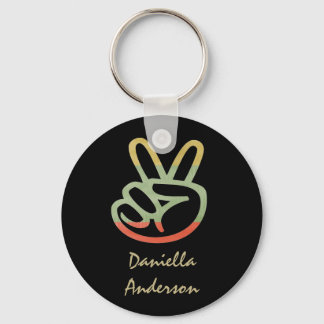 Personalised: Peace Sign Keychain