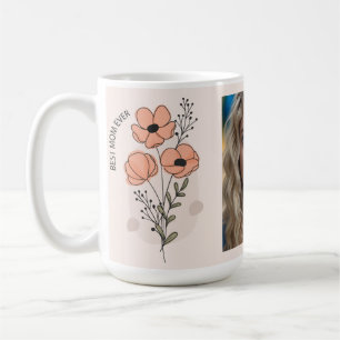 Personalised Peach Coloured Best Mum Ever Coffee Mug