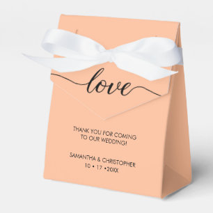 Personalised Peach & Elegant Love Wedding ScrIpt Favour Box