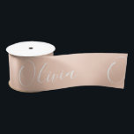 Personalised Peach Elegant Name Satin Ribbon<br><div class="desc">Elegant peach pastel personalised gift wrapping ribbon. Perfect for a special birthday party.</div>