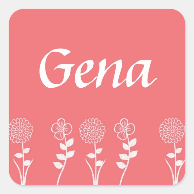 Personalised Peach Floral Envelope Seals Stickers (Front)