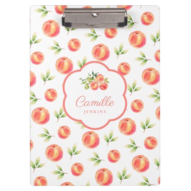Personalised Peach Illustrated Name Clipboard (Front)