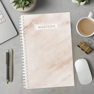 Personalised Peach Marble Planner