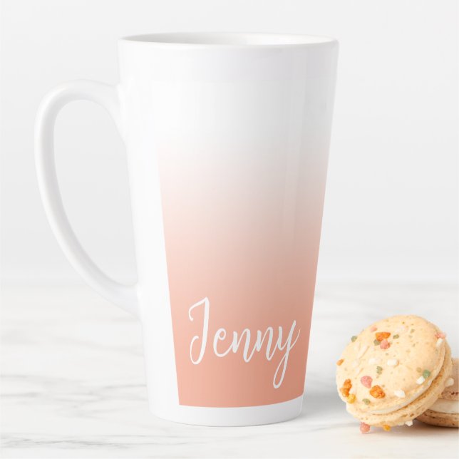 Personalised Peach Ombre Latte Mug (In Situ)