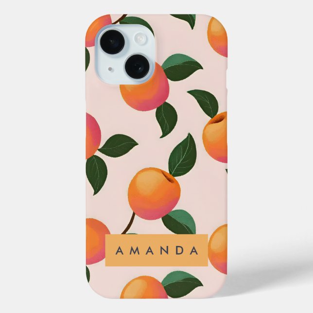 Personalised Peach Pattern Cute Peaches Case-Mate iPhone Case (Back)