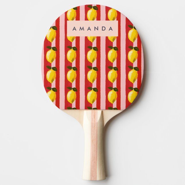 Personalised Peach Pattern Cute Peaches Ping Pong Paddle (Front)