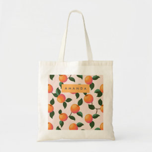Personalised Peach Pattern Cute Peaches Tote Bag