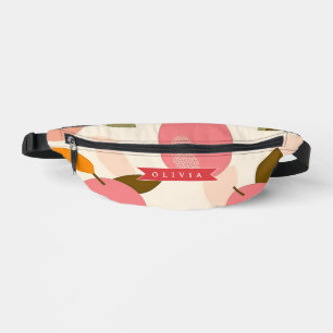 Personalised Peach Pattern Cute Retro Summer Bum Bags