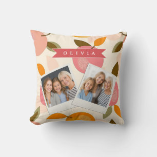 Personalised Peach Pattern Cute Retro Summer Cushion