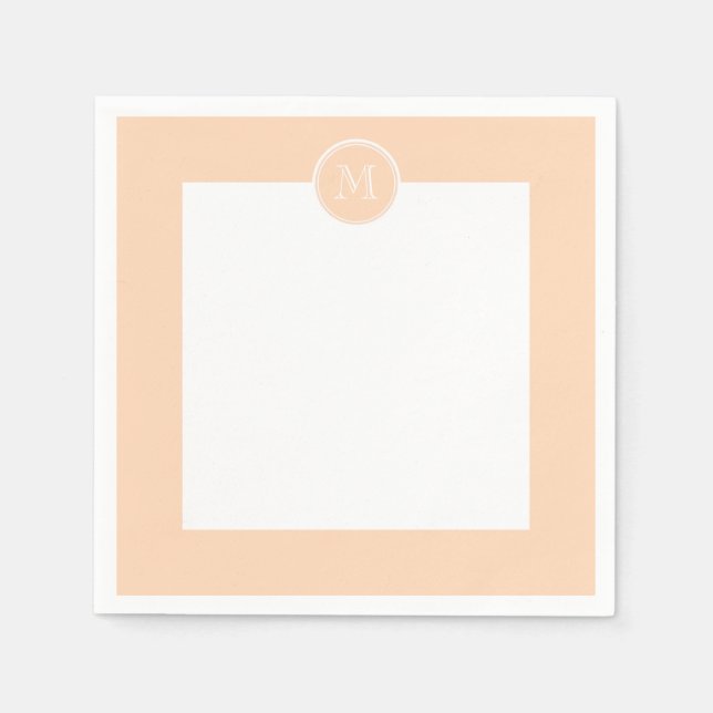 Personalised Peach Puff High End Coloured Napkin (Front)