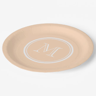 Personalised Peach Puff High End Coloured Paper Plate