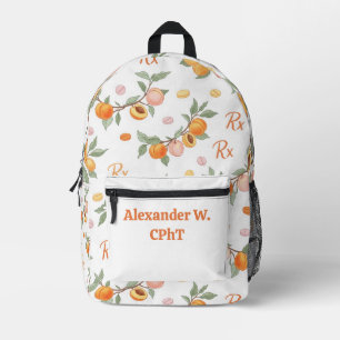 Personalised Peaches, Apricots & RX Pharmacy  Printed Backpack