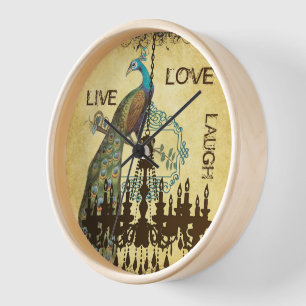 Personalised Peacock Chandelier Clock