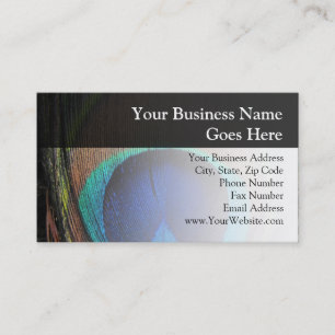 Personalised Peacock Feather Business Card
