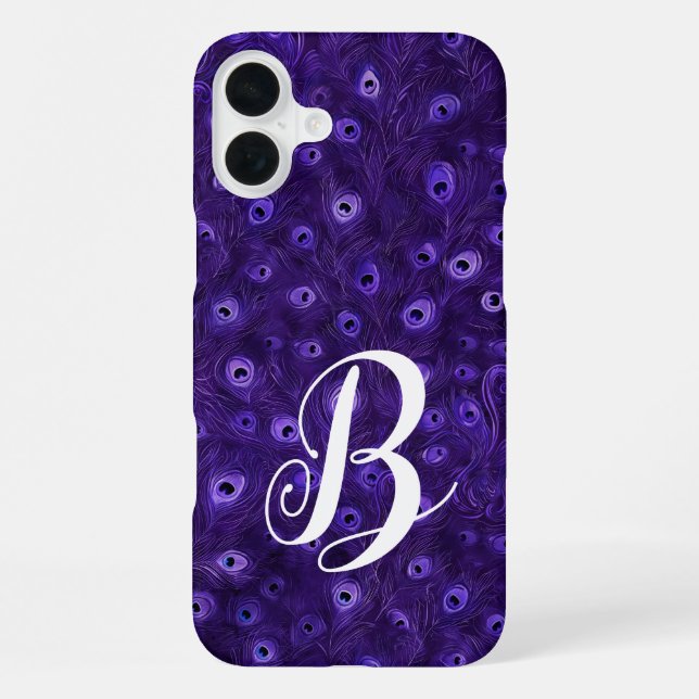 Personalised Peacock Feather iPhone Case (Back)