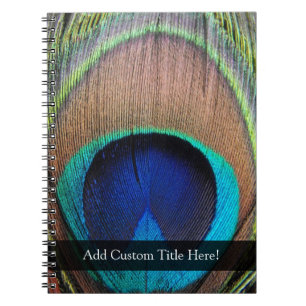 Personalised Peacock Feather Notebook