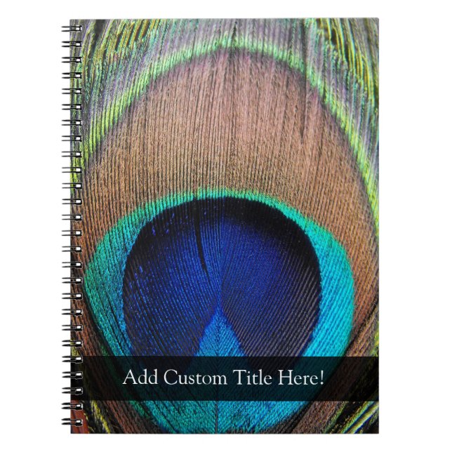 Personalised Peacock Feather Notebook (Front)