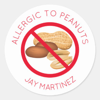 Personalised Peanut Allergy Stickers