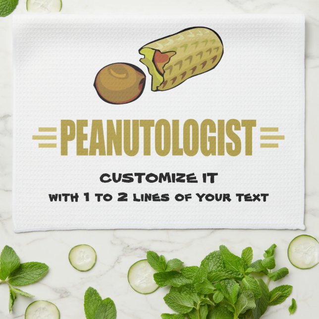 Personalised Peanut Tea Towel (Folded)