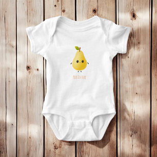 Personalised Pear Name Custom Cute Baby Outfit Bodysuit
