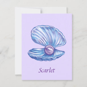 Personalised Pearl of the Ocean (Purple) Postcard