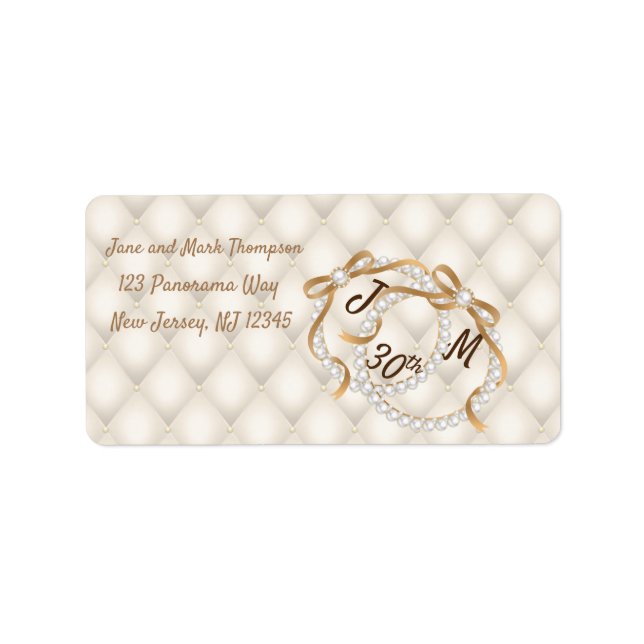 Personalised Pearl Ribbon Return Address Label (Front)