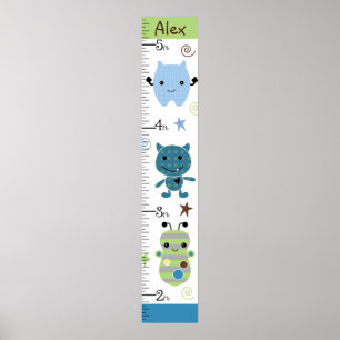 Personalised Peek A Boo Monsters Growth Chart