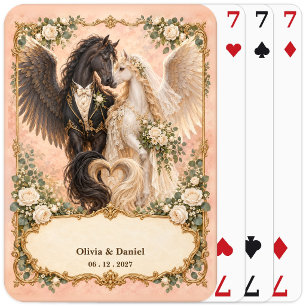 Personalised Pegasus Bride and Groom Wedding Favou Playing Cards