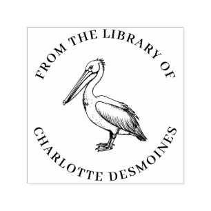 Personalised Pelican Book Stamp Custom Ex Libris 