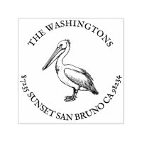 Personalised Pelican Return Address Stamp Name