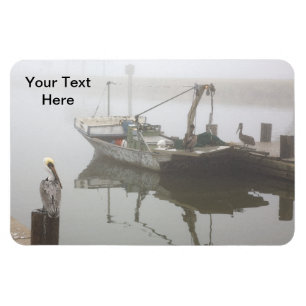 Personalised Pelicans and Fishing Boat Scene Magnet