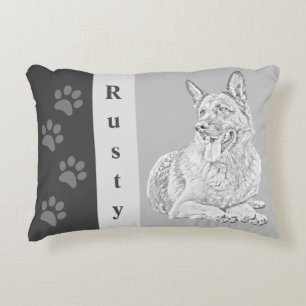 Personalised Pencil German Shepherd Accent Pillow
