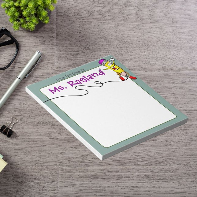 Personalised Pencil Scribble Green Unlined Notepad (Personalized Pencil Scribble Green Unlined Notepad)