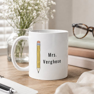 Personalised Pencil Teachers Coffee Mug